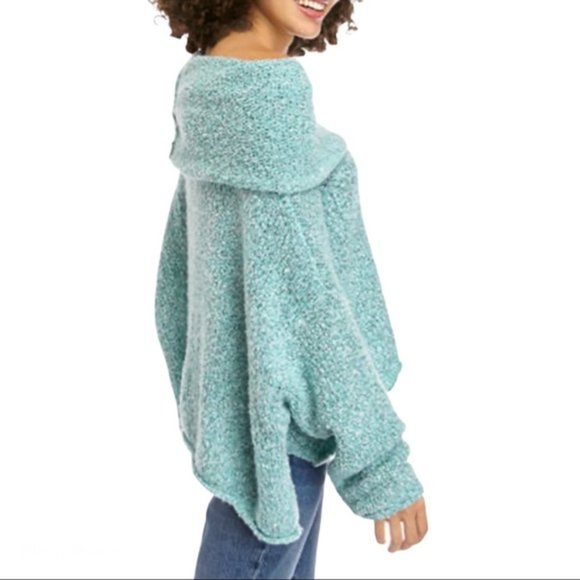 Free People BFF Sweater Aqua Star Size Medium - Picture 6 of 6